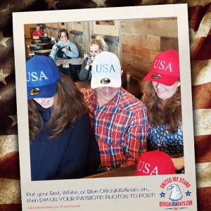 Red, White and Blue USA hats on 3 amigos