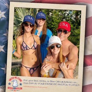 A red, white and blue USA hat party