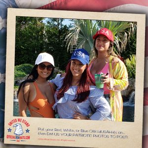 The 3 USA hat wearing amigas