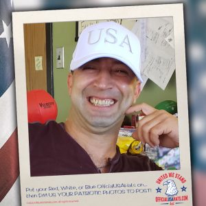 Happy guy in white hat