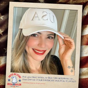 Smiling entrepreneur in our Official white USA hat