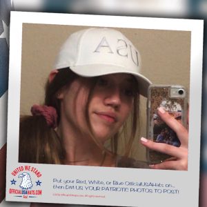 Patriot Katie rockin' the Official White USA Hat