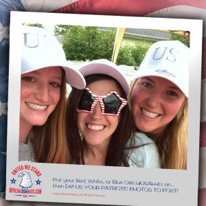 Three girls having fun at bbq wearing white hats!